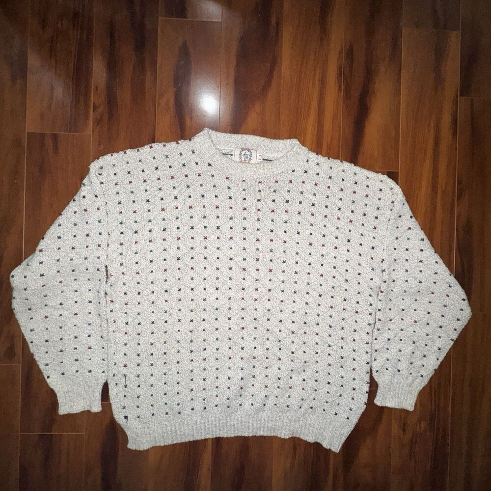 Vintage Sears Roebuck Sweater XL Made USA Cotton Knit Grandpacore